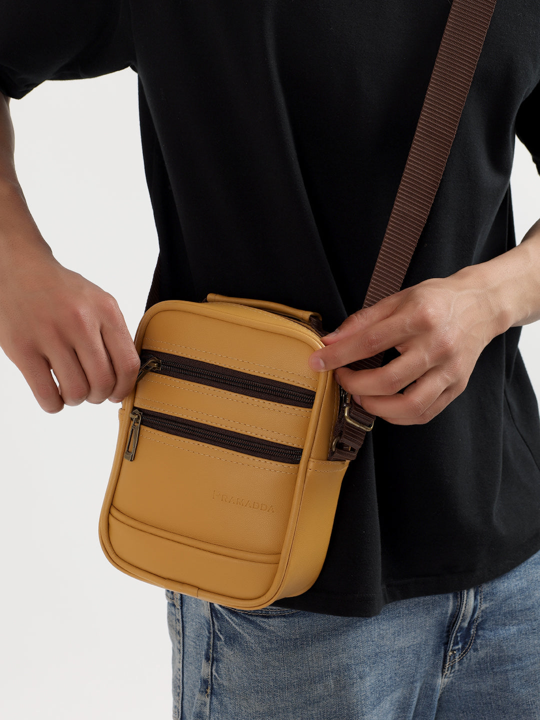 Double Zip Sling bag for men