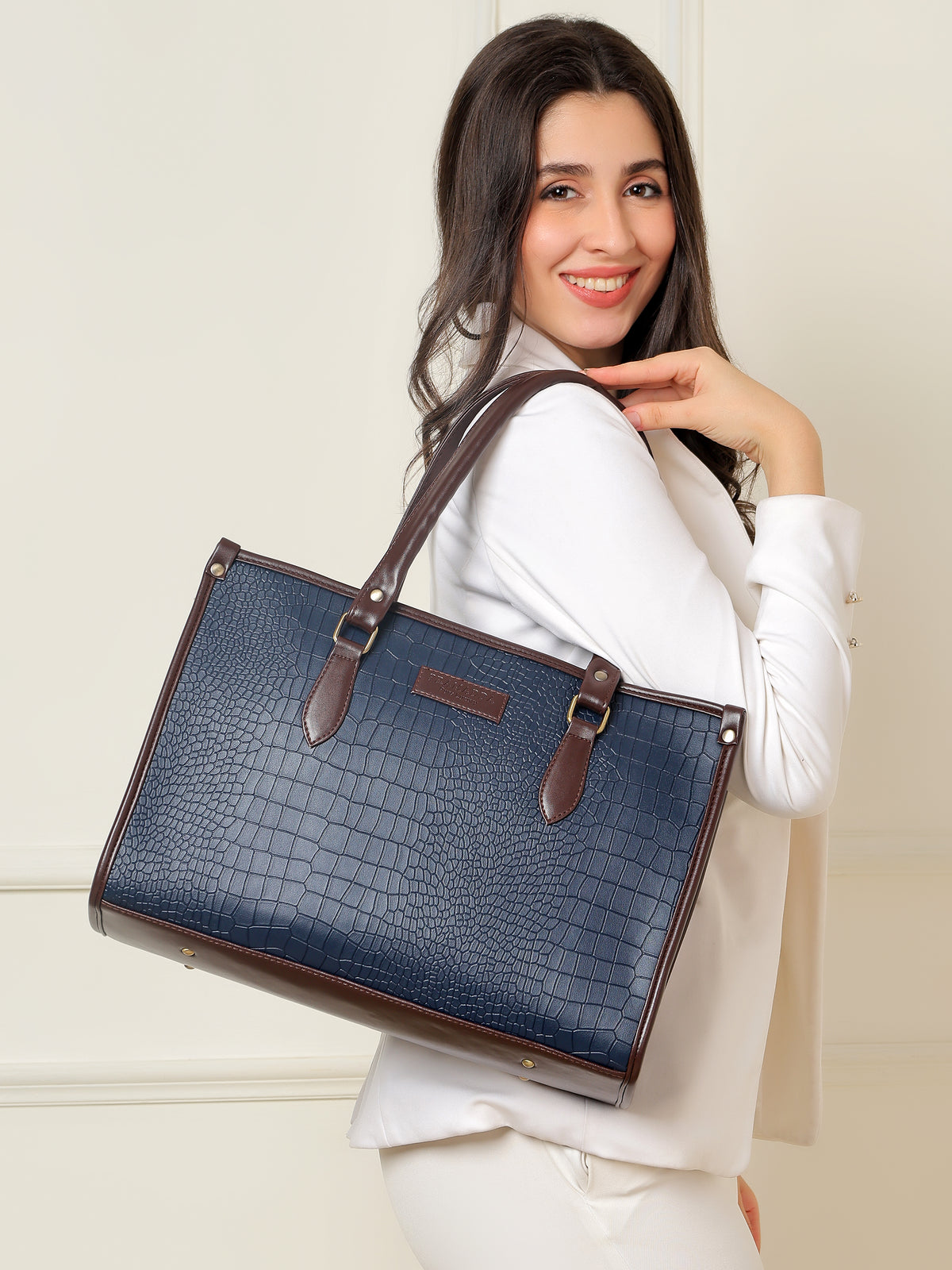 Bianca Croco Leather Tote Bag