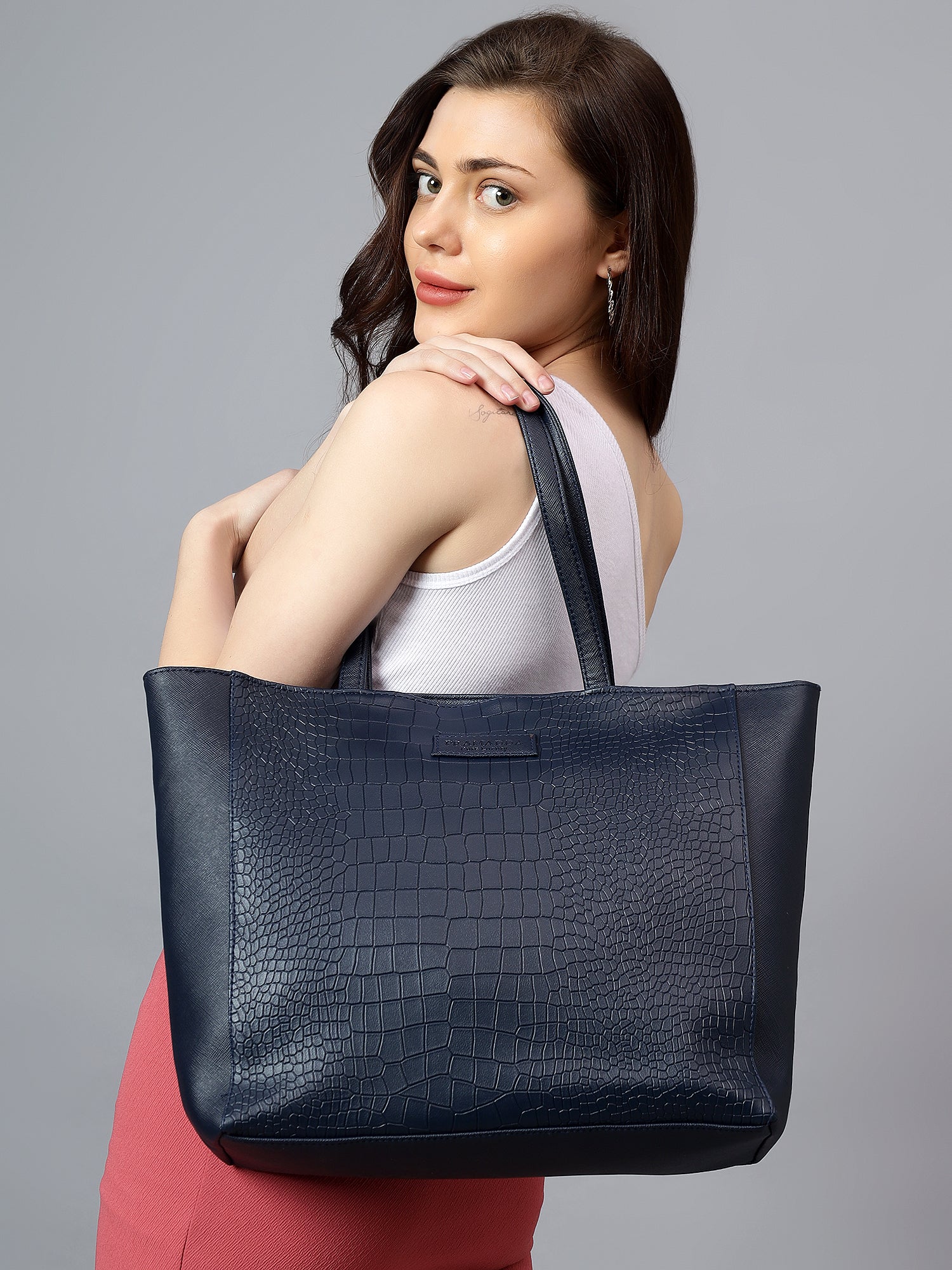 Fiona Croco Leather Tote Bag (16"inch)