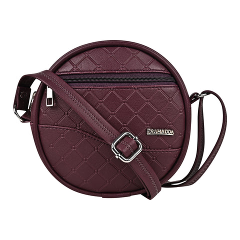 Luna Wine Round Sling Bag