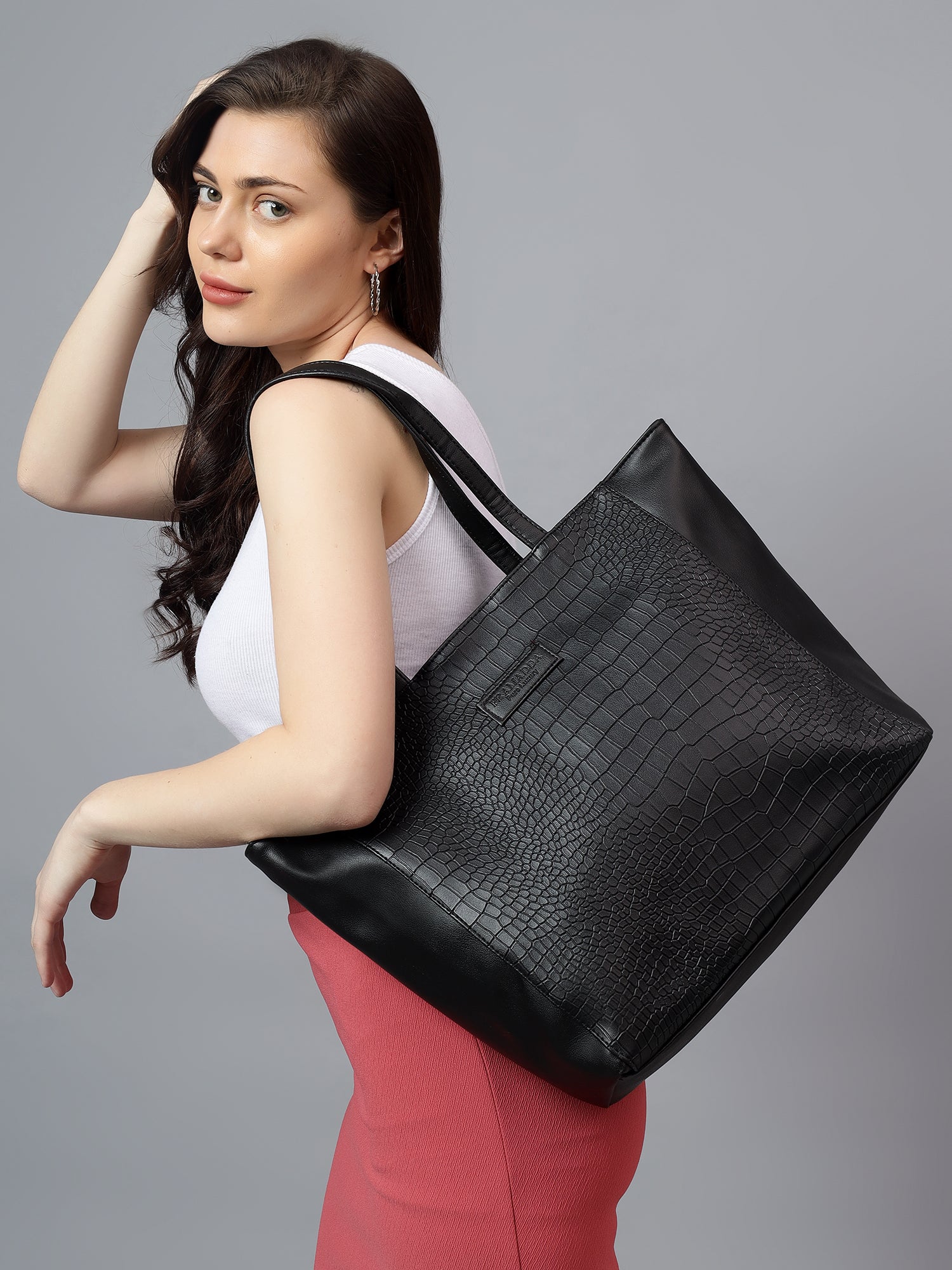 Fiona Croco Leather Tote Bag (16"inch)