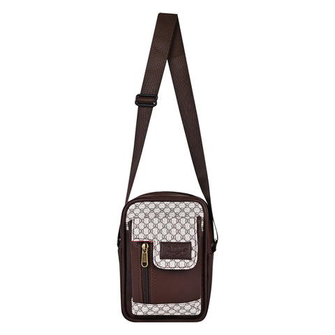 Oxford Chocolate Brown Crossbody Sling Bag for Men