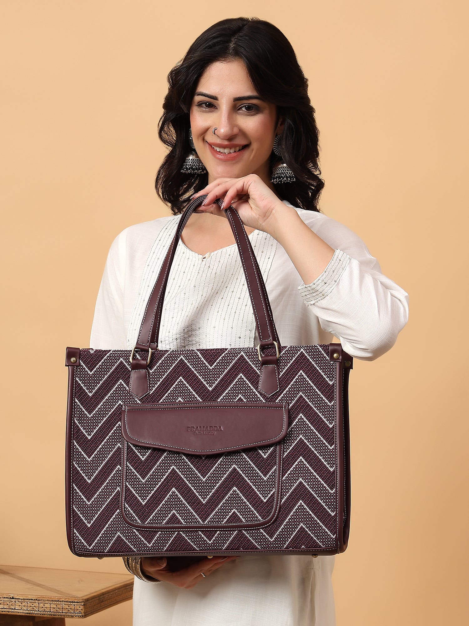 Purple Maze Aisha Canvas Tote- Clearance Sale