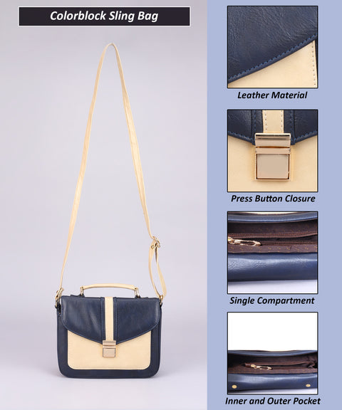 Elegant Navy Blue Rachel Mobile Sling Bag for women