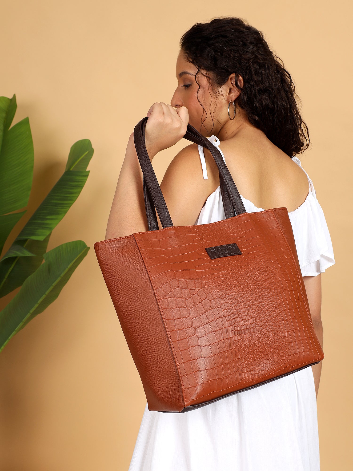 Fiona Croco Leather Tote Bag (16"inch)