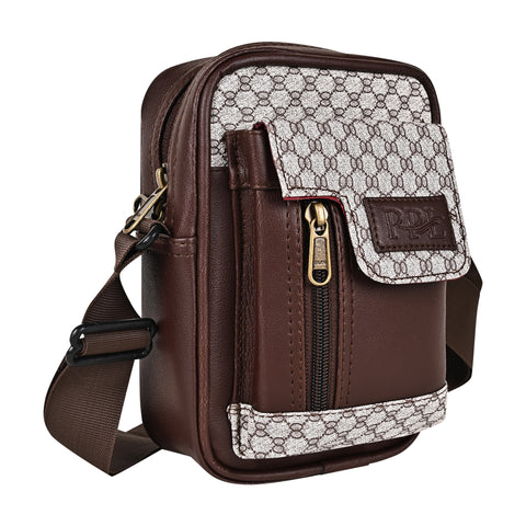 Oxford Chocolate Brown Crossbody Sling Bag for Men
