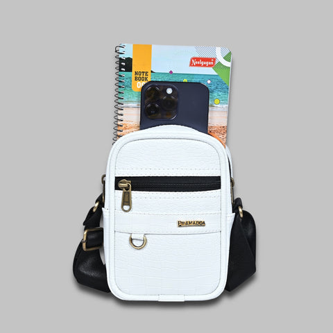FESTIVE OFFER | Buy 1 Get 1 Free Sling | Black Croco Backpack and white Croco Leather Sling Crossbody Bag.