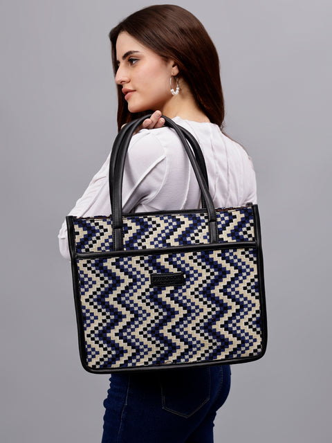 Myra Wavy Black Multicolor Women Tote Bag