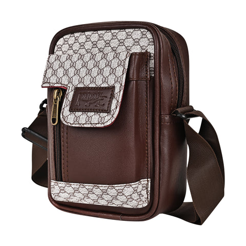 Oxford Chocolate Brown Crossbody Sling Bag for Men