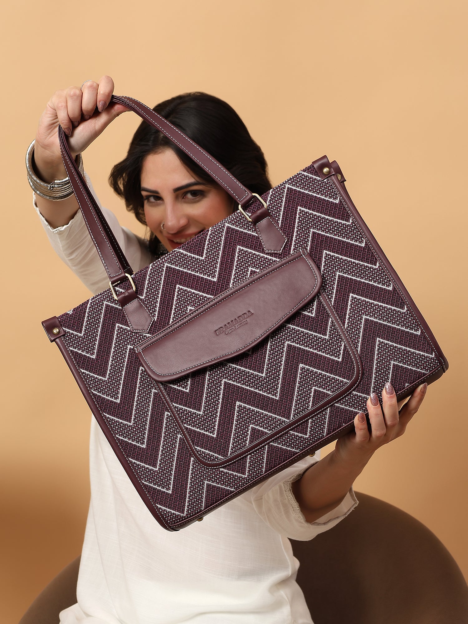 Purple Maze Aisha Canvas Tote- Clearance Sale