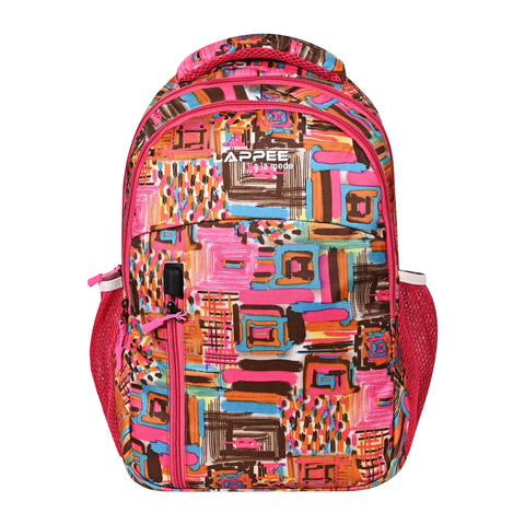 Lappee Matrix pretty pink Casual Girls Backpack 36L | School College Office Travel.