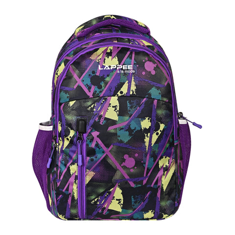 Lappee Matrix Purple Casual Girls Backpack 36L | School College Office Travel.