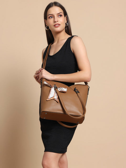 Mocha brown kim tote bag