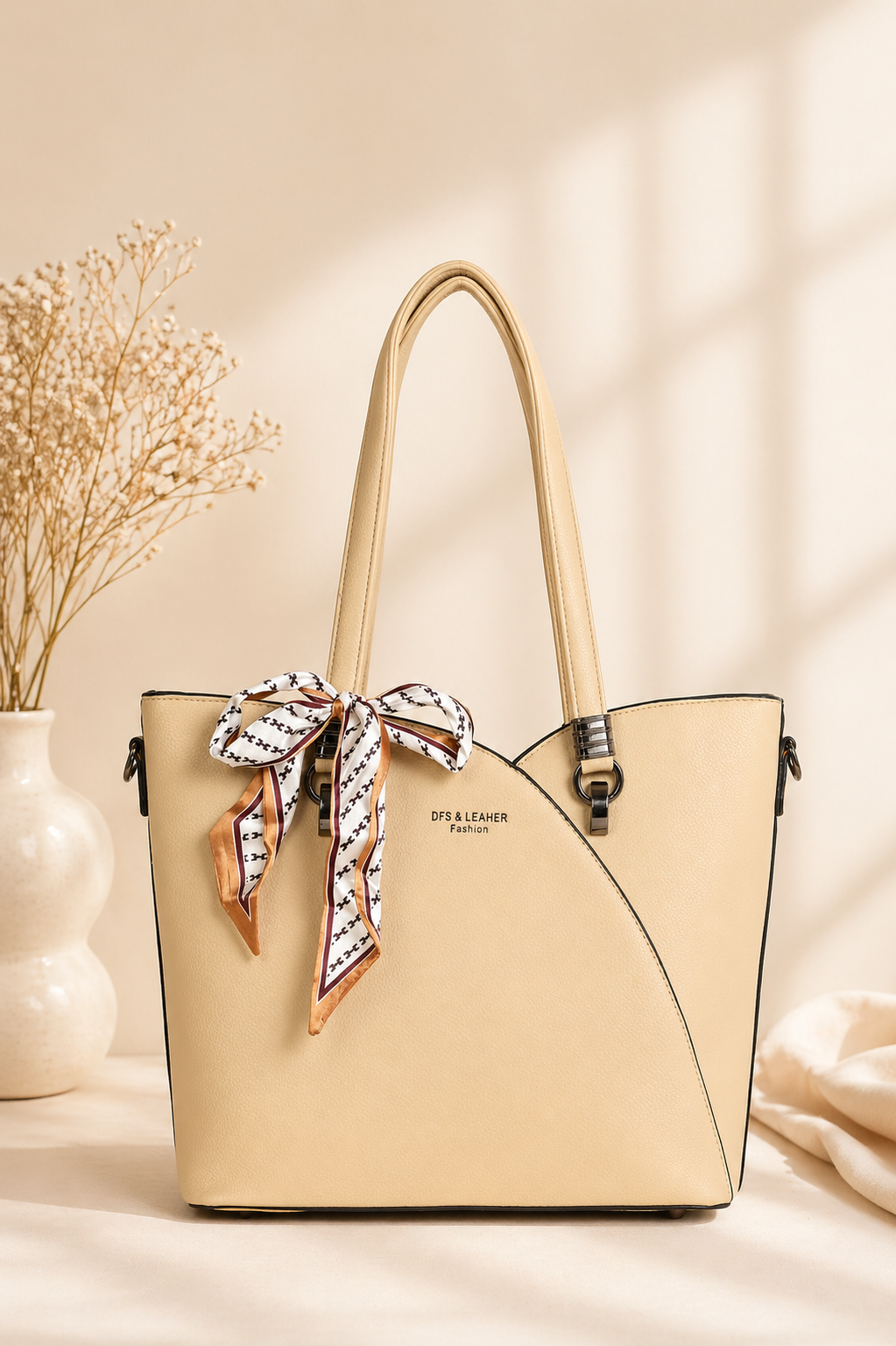 Beige Kim Korean Tote Bag