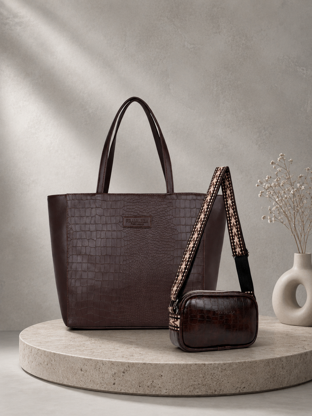 Fiona Croco Tote Bag with Dona Croco Sling Combo