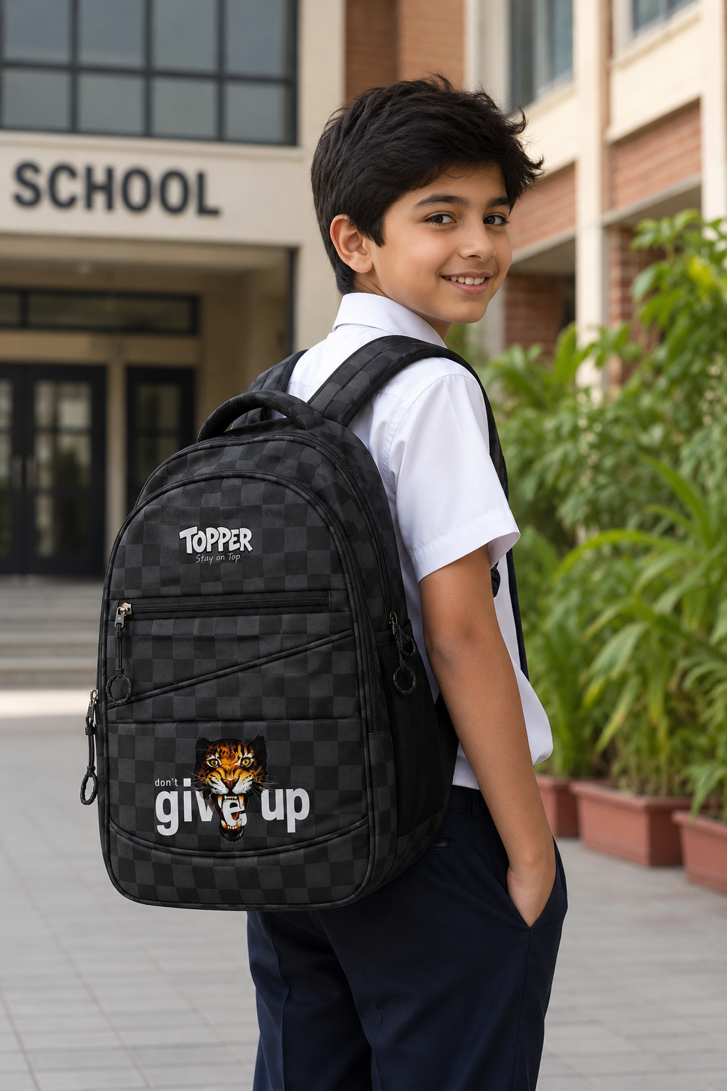 Roar Dont Give Up School Backpack