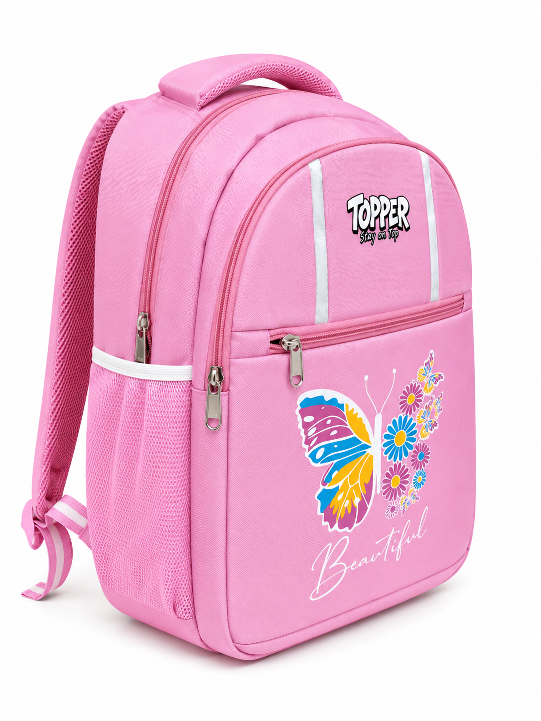 Baby Pink Beautiful Butterfly School Bag