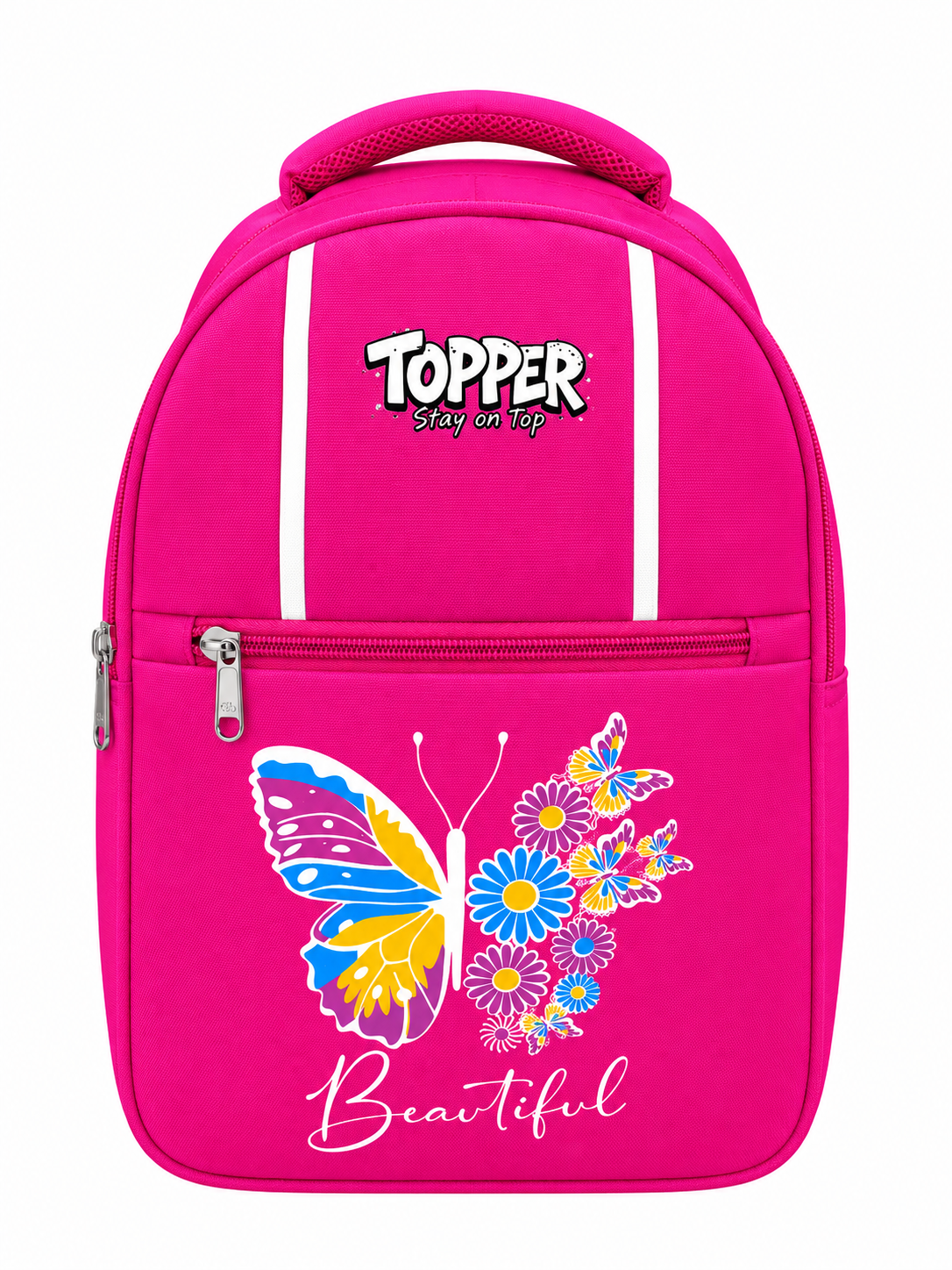 Hot Pink Beautiful Butterfly School Bag