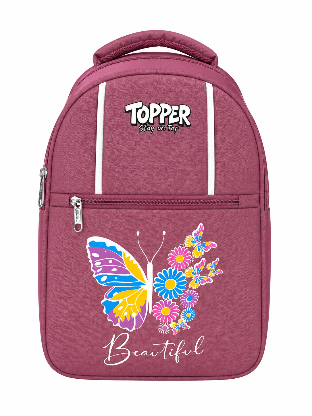 Mauve Pink Beautiful Butterfly School Bag