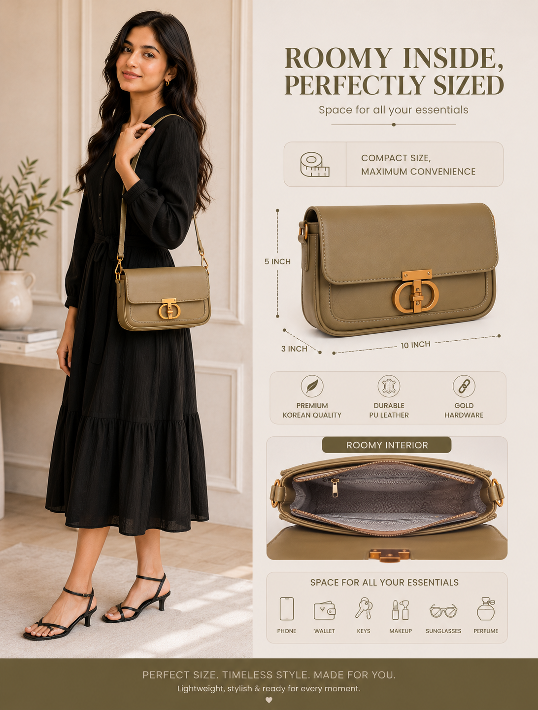 Olive Green Cally Shoulder Bag