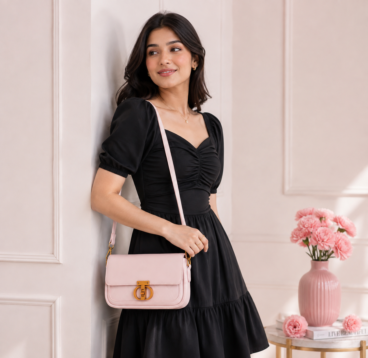 Pretty Pink Cally Shoulder Bag