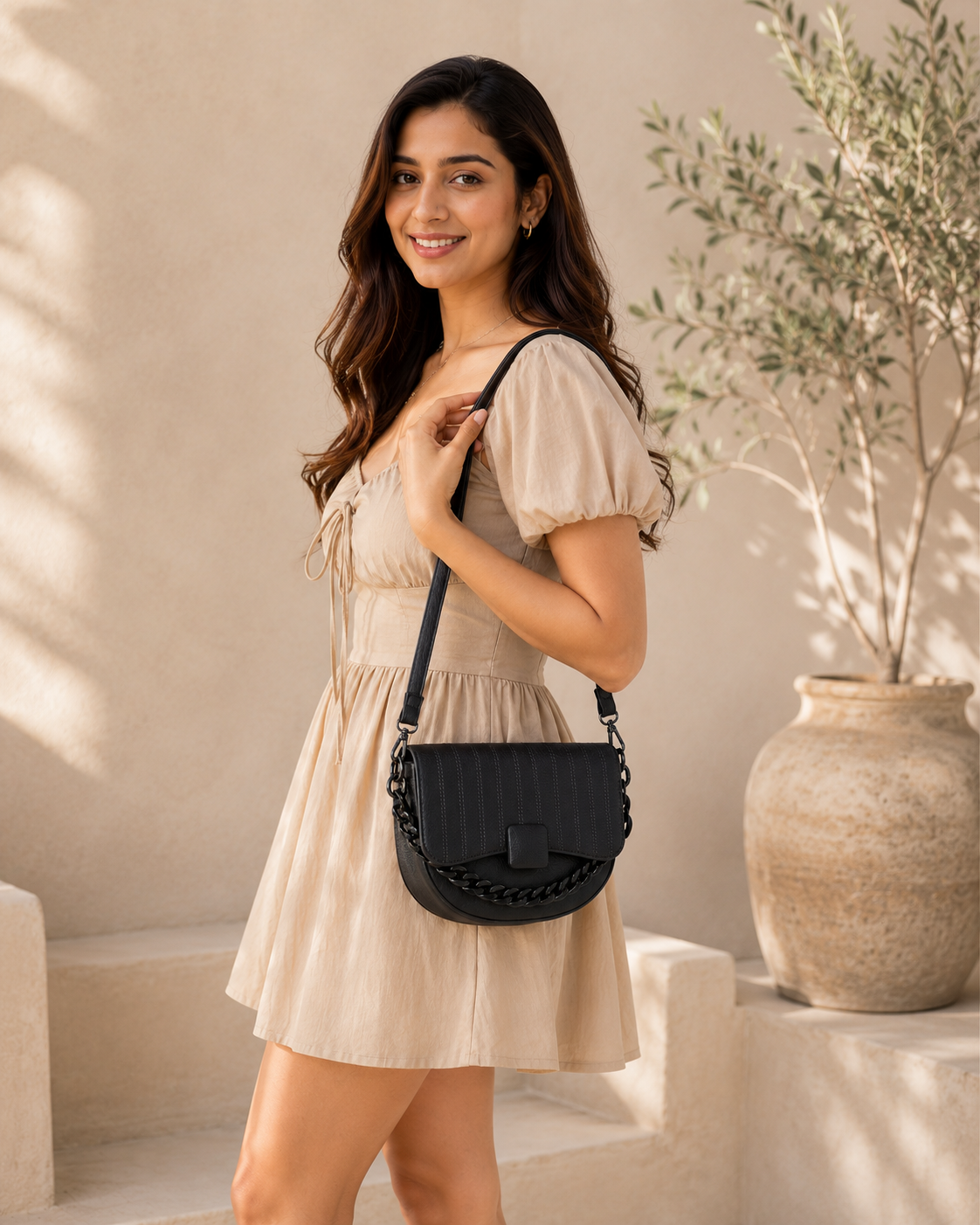 Classic Black Charlie Sling bag for woman