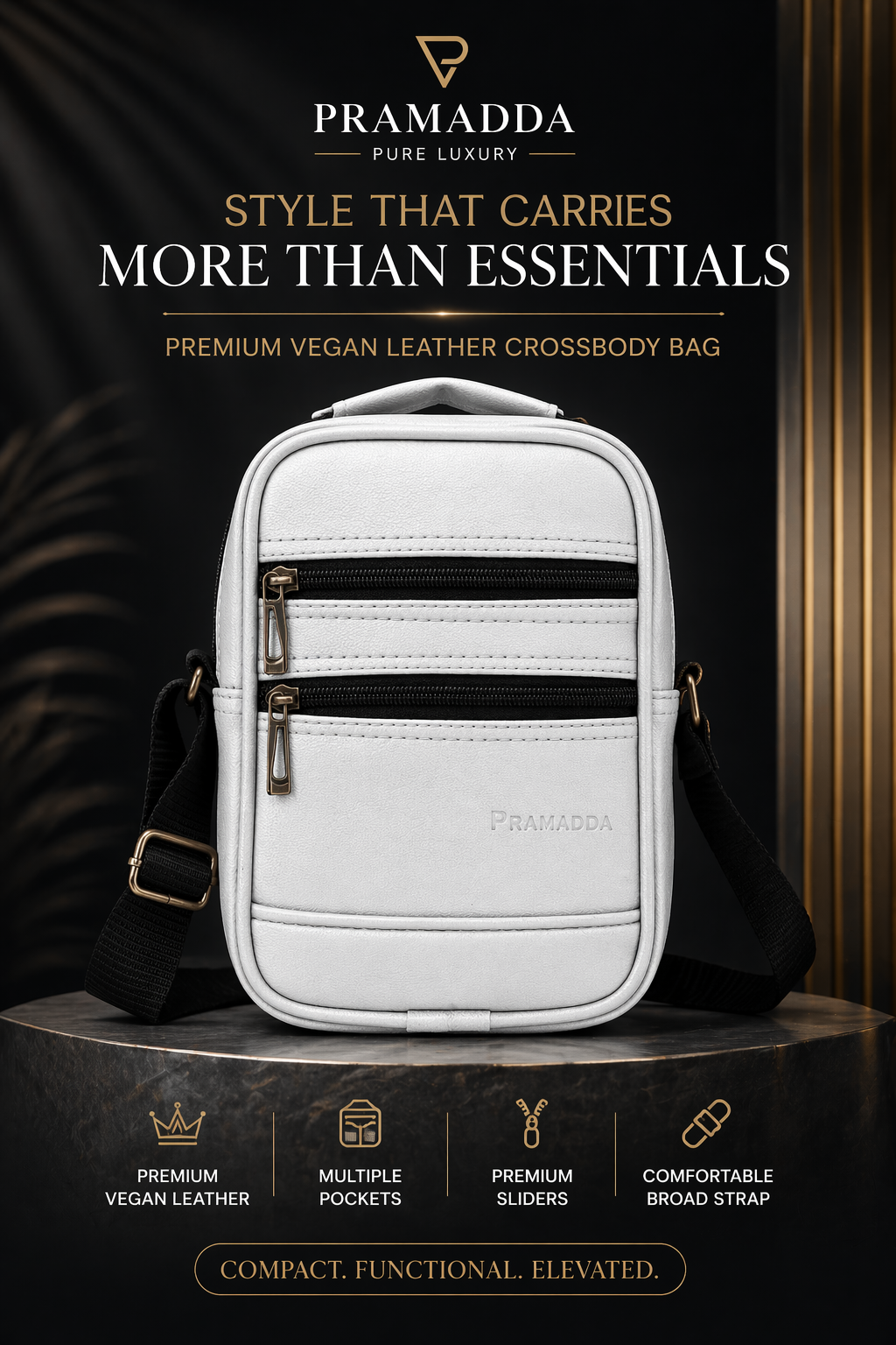 Double Zip Sling bag for men