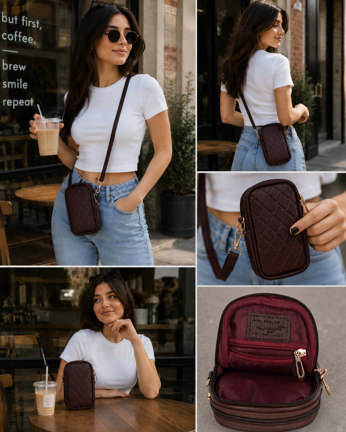 Beige Bianca Tote Bag + Brown Twin Mobile Sling