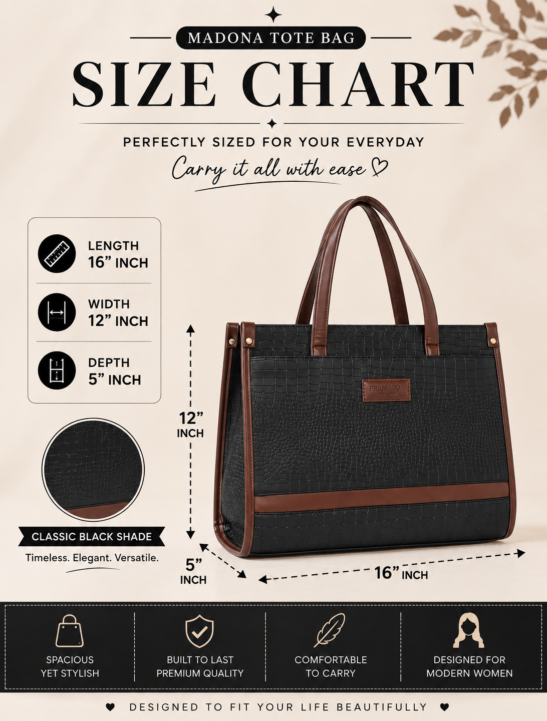 Madona Tote Bag (16" inch)