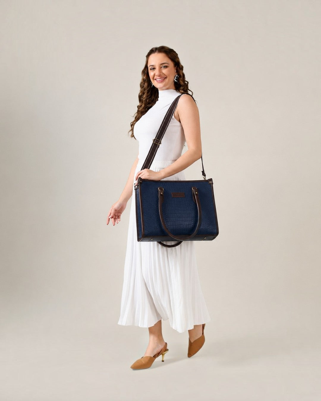 Bianca Croco Leather Tote Bag