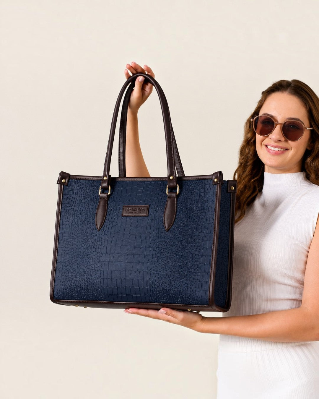 Midnight Blue Bianca Tote Bag + Mustard Capsule Sling Bag (Festive Special)