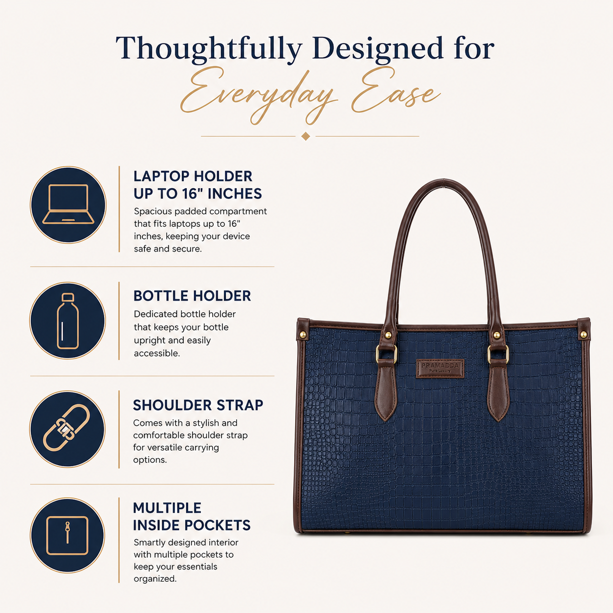 Bianca Croco Leather Tote Bag