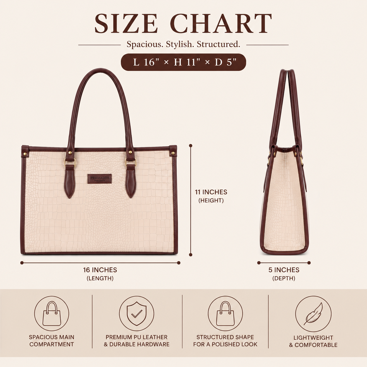 Bianca Croco Leather Tote Bag