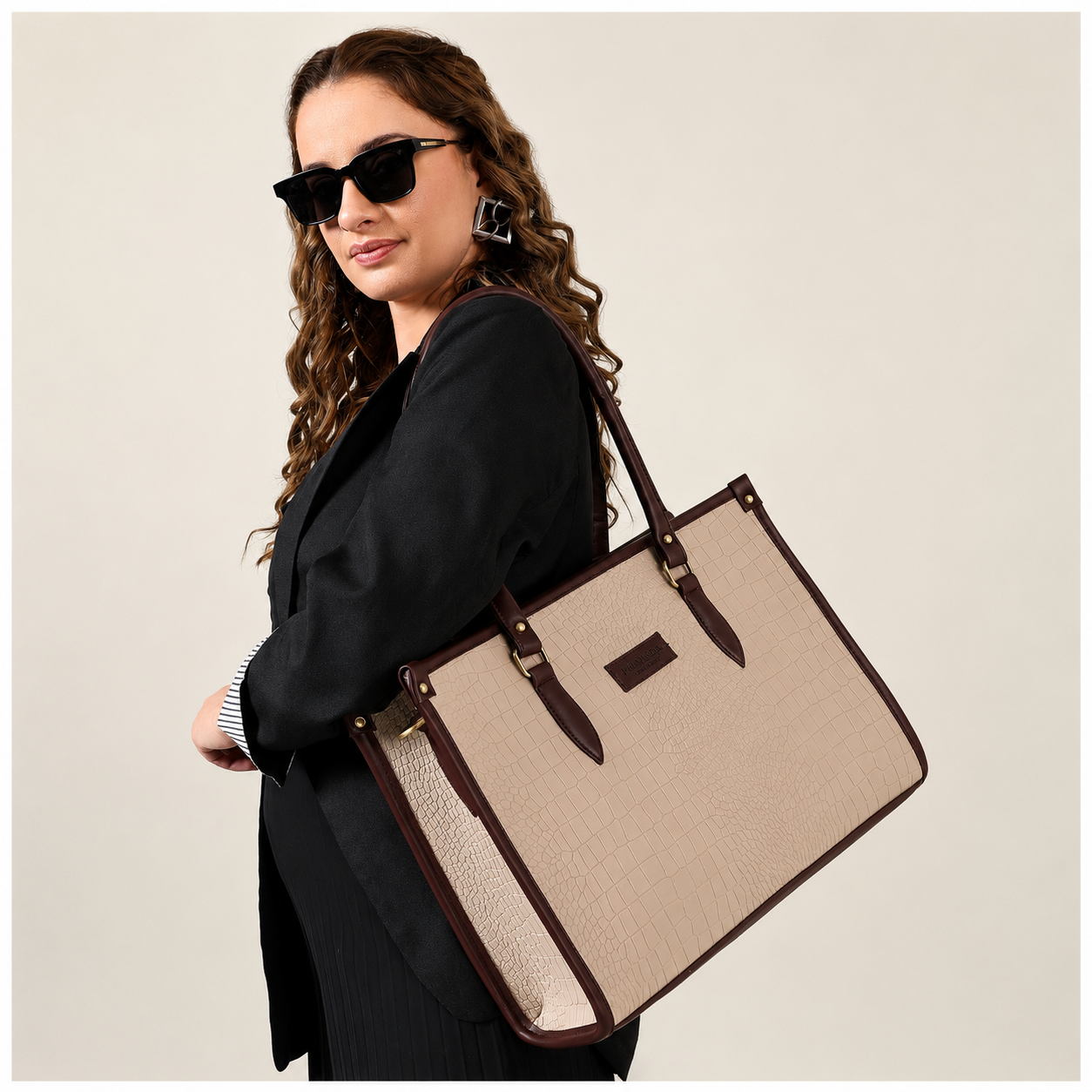 Bianca Croco Leather Tote Bag