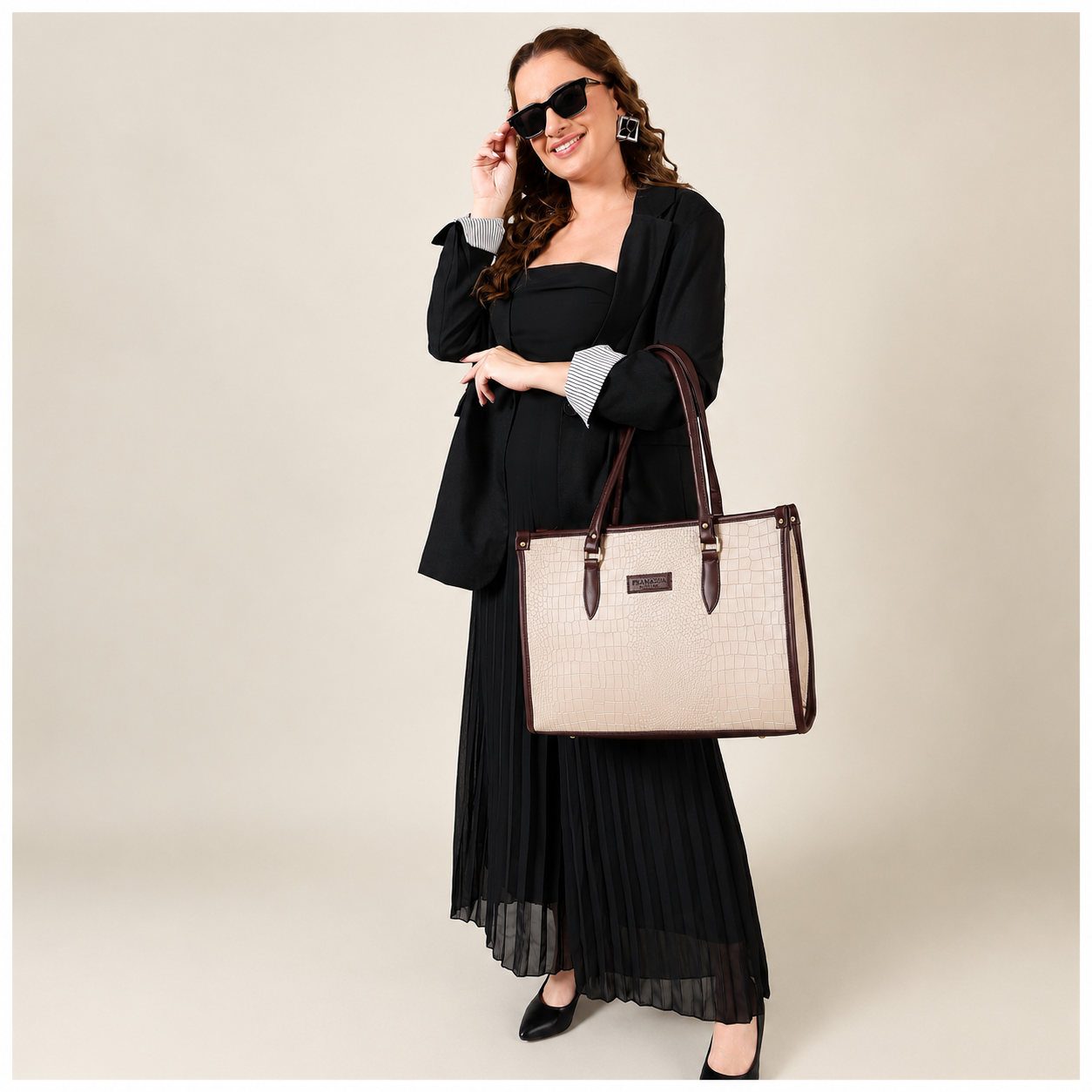 Bianca Croco Leather Tote Bag