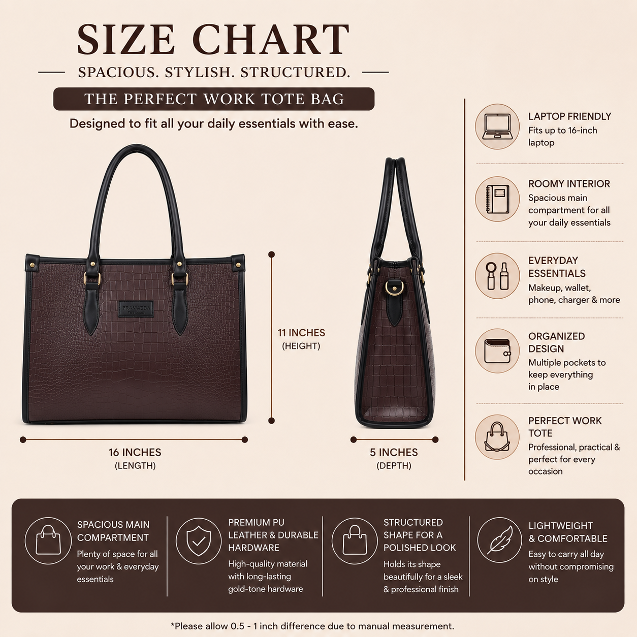 Bianca Croco Leather Tote Bag