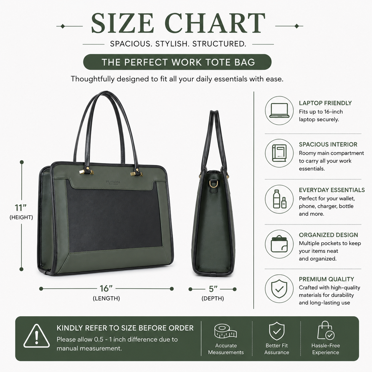 Bossy Regina Work Tote Bag (16"inch)