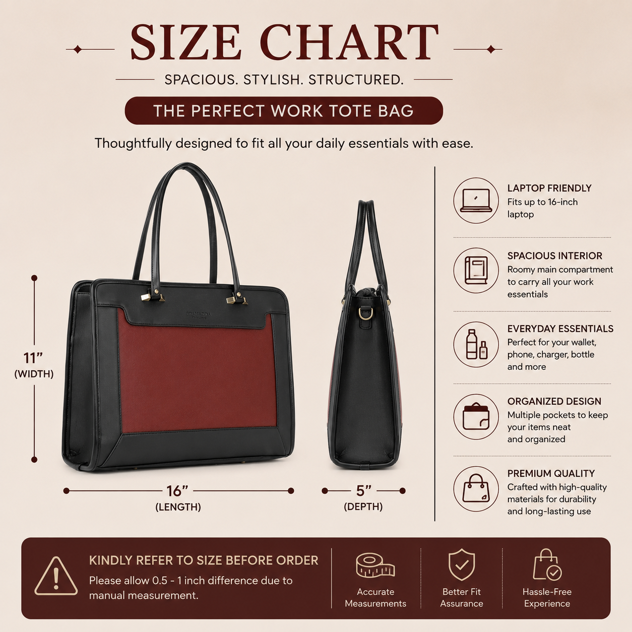 Bossy Regina Work Tote Bag (16"inch)