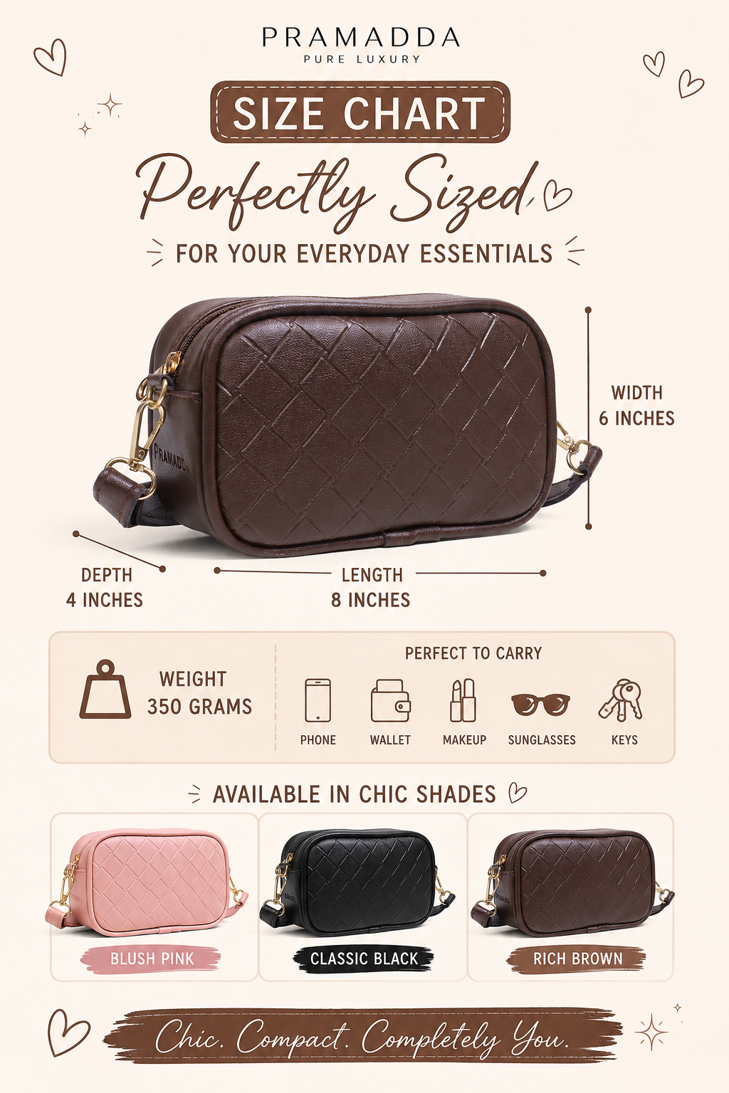 Everyday Carry Emboss Sling Bag. (2 in 1)