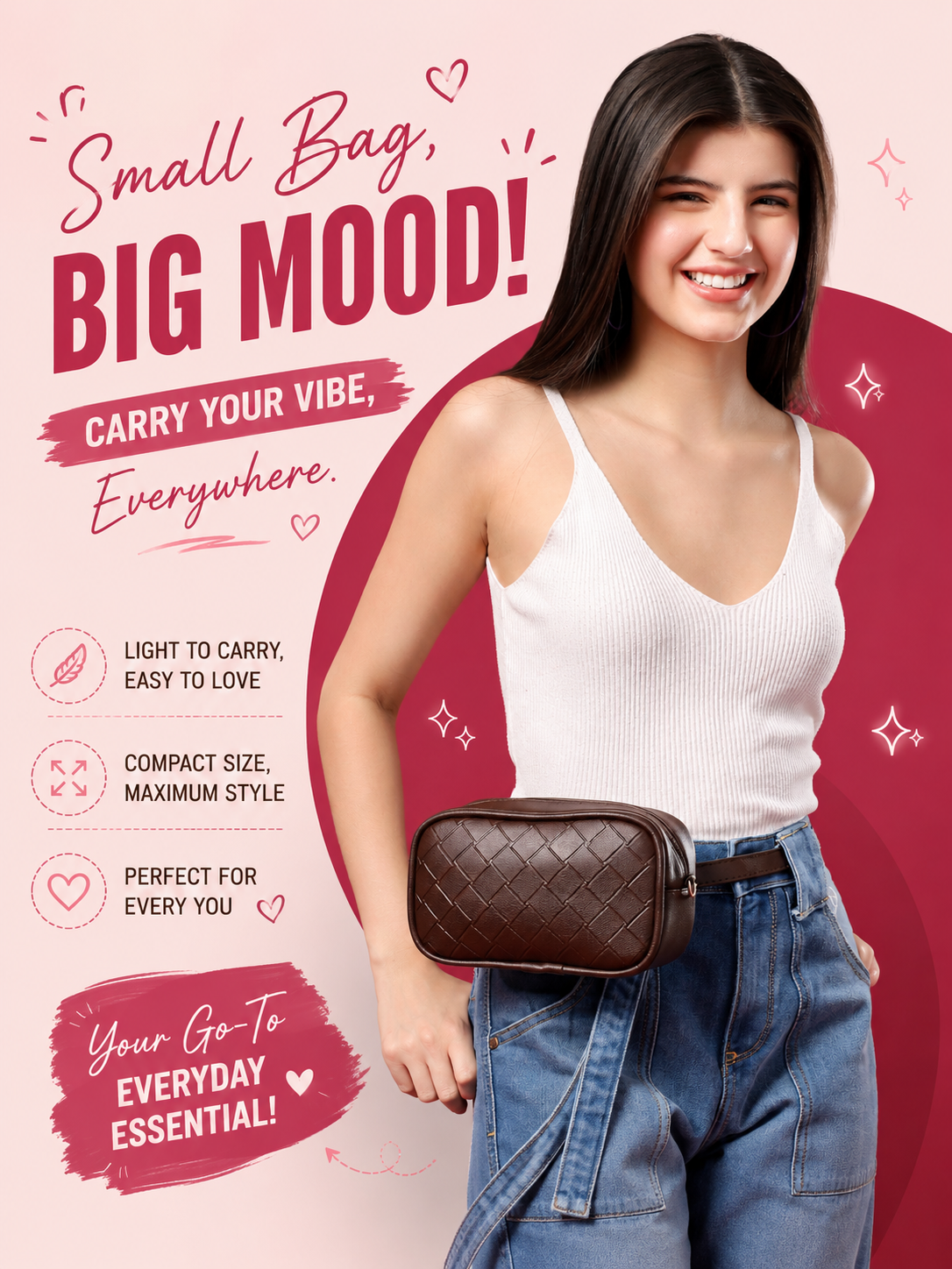 Everyday Carry Emboss Sling Bag. (2 in 1)