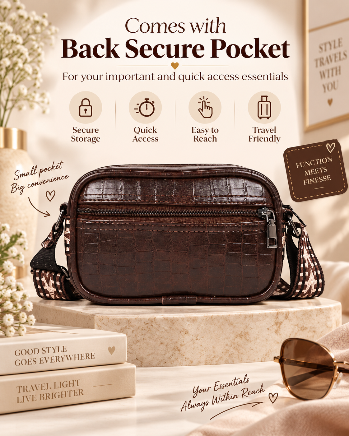 Green Regina Tote Bag + Brown Dona Sling Bag