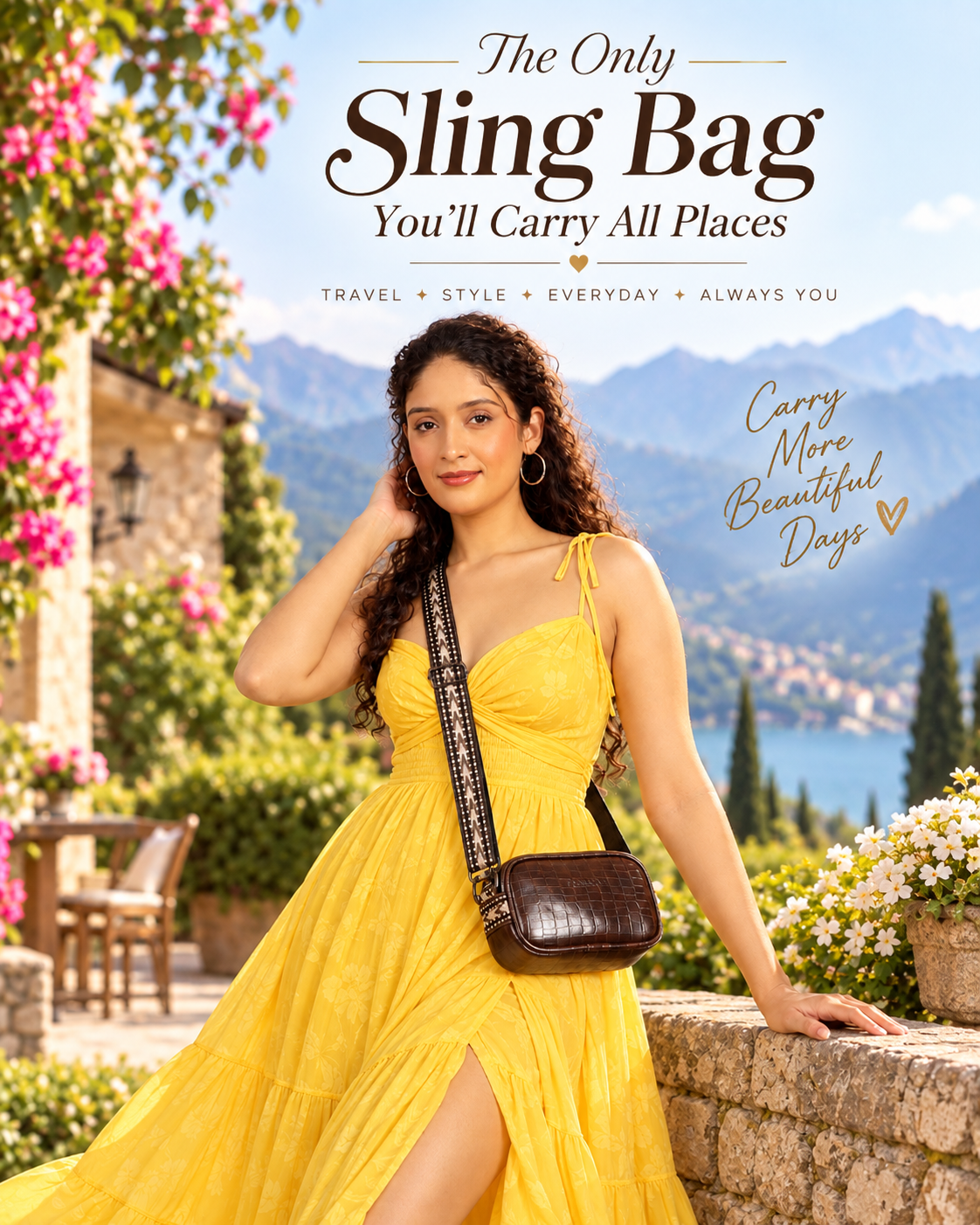 Green Regina Tote Bag + Brown Dona Sling Bag