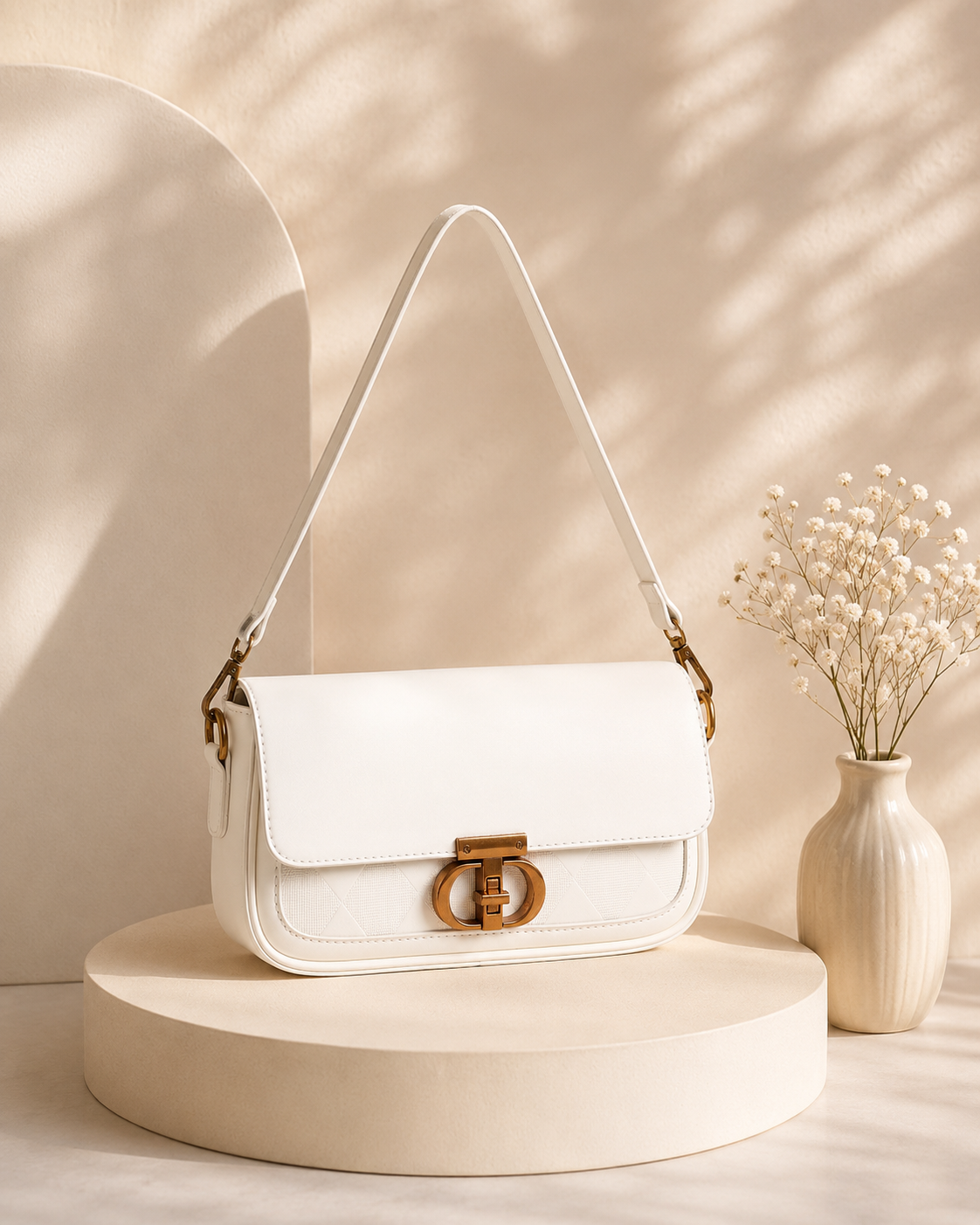 Classic White Cally Shoulder Bag for women