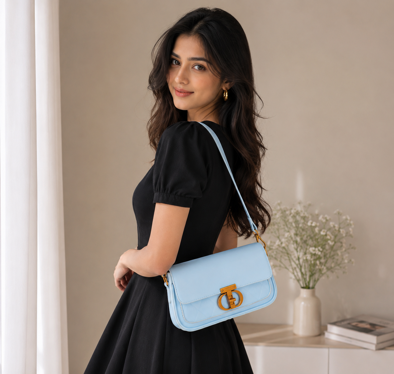 Summer Blue Cally Shoulder Bag