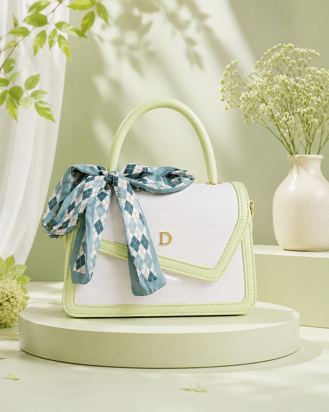 Mint Green Daisy Sling bag for woman