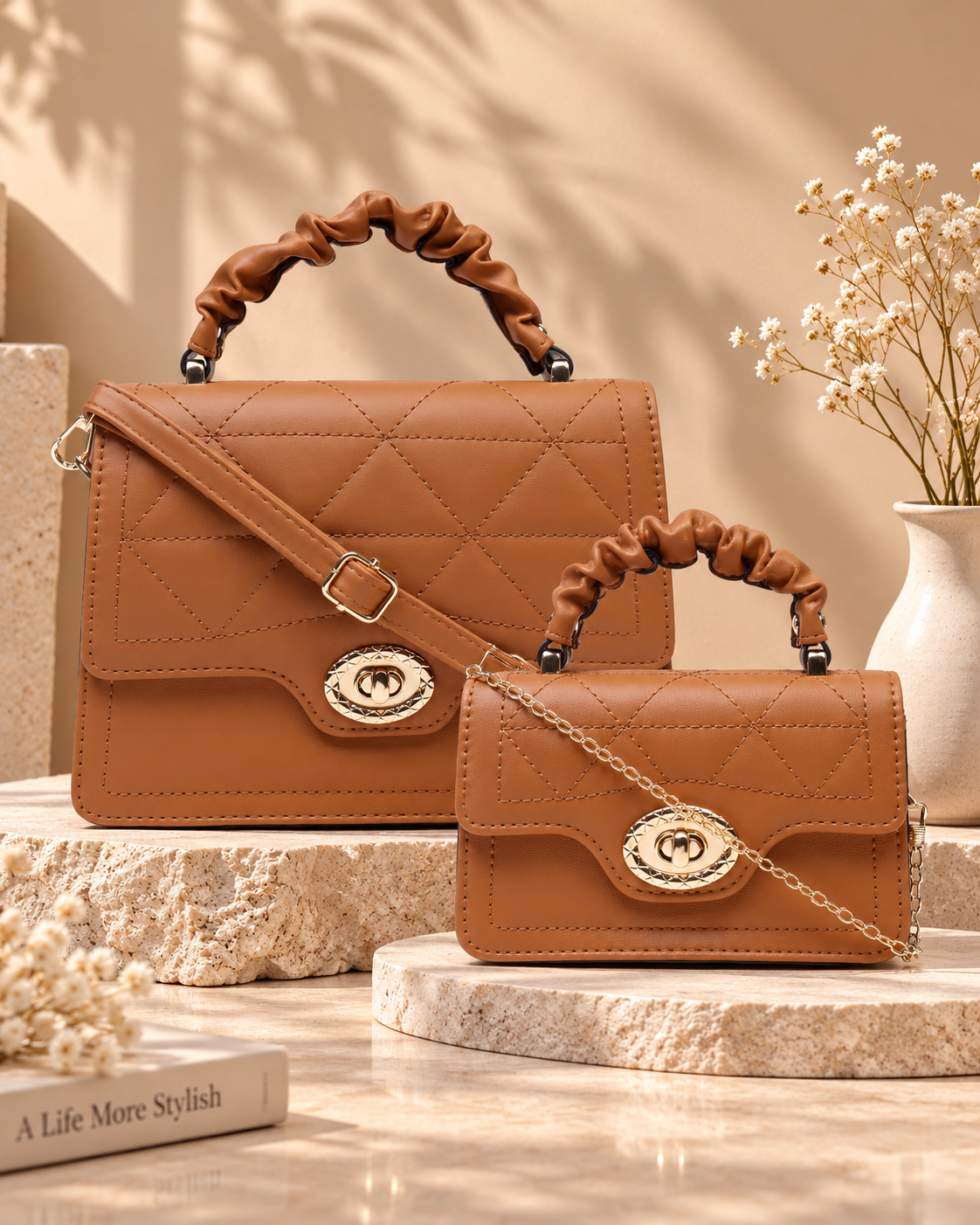Royal Tan Mia Bella Sling Bag (2pc)