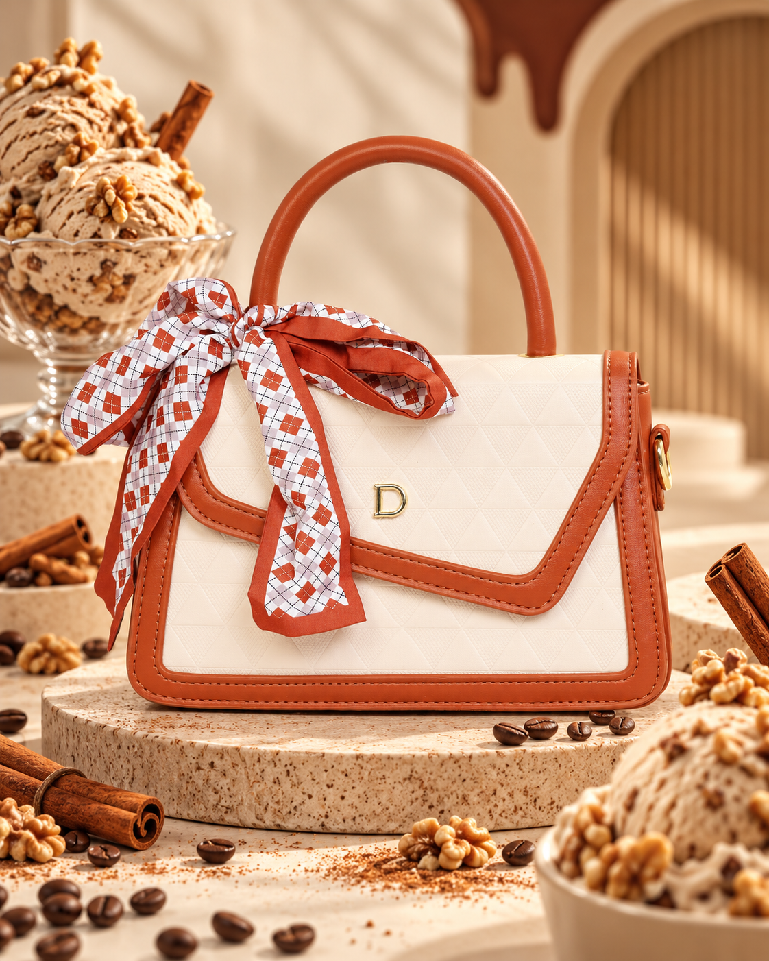 Royal Tan Daisy Sling bag for woman