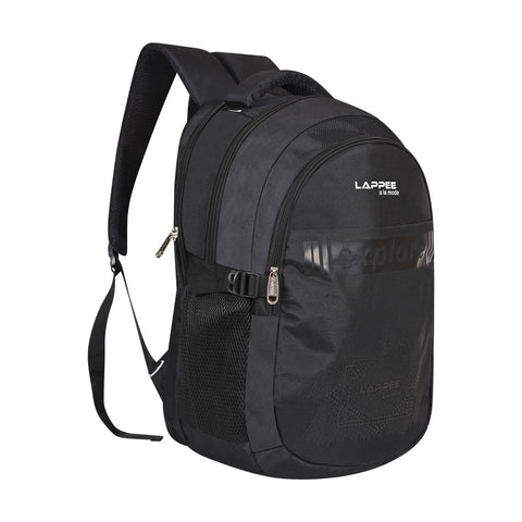 Lappee Elegant Black Casual Backpacks With Rain Cover For Men & Women Office, College, School, Travel.