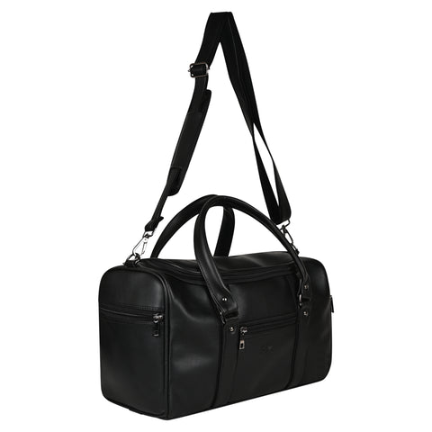 Stylish Camden Vegan Leather 16" Duffel Bag for Men and Women (Classic Black)