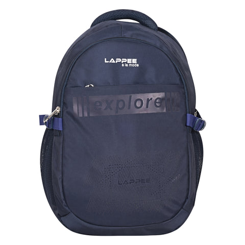 Lappee Stylish Dark Blue Casual Backpacks With Rain Cover For Men & Women School, College, Office, Travel.